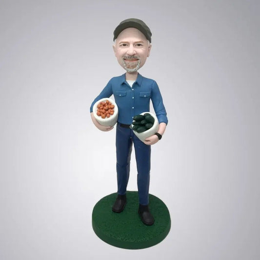 Custom Bobblehead collectible figurine Doll Birthday Gift For Farmer Dad - Yoolea Bobblehead Gifts