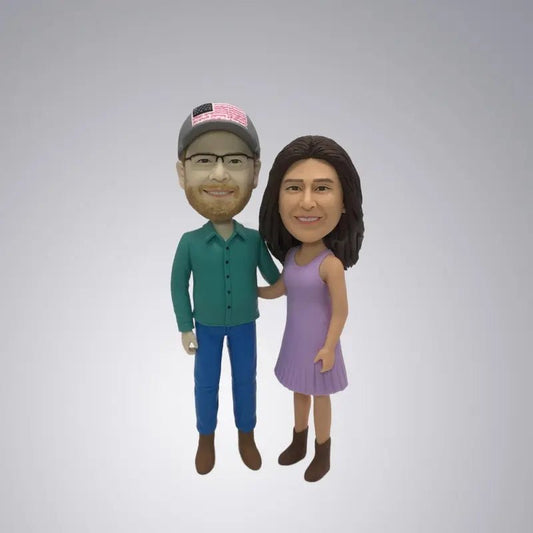 Custom Handcrafted figurine Couple Bobblehead Gift for Anniversary and Birthday - Yoolea Bobblehead Gifts