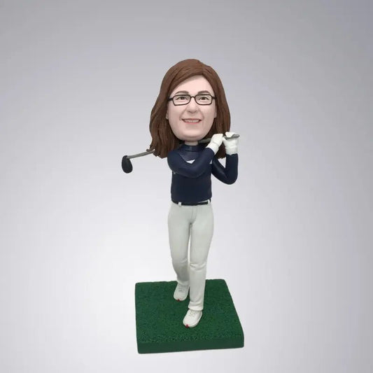 Fully Customized Single 1person Bobblehead Gift For Her - Golf Player - Yoolea Bobblehead Gifts