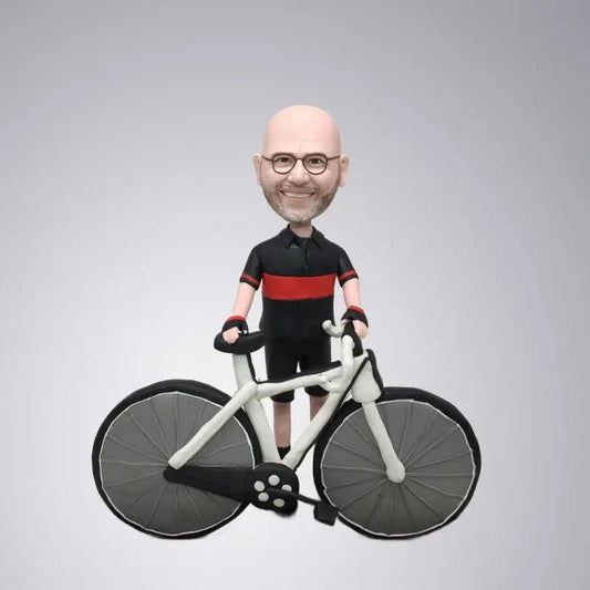 Fully Customized Single 1person Bobblehead Gift For Him - Bicycle Rider - Yoolea Bobblehead Gifts