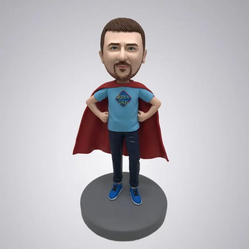 Single Male Bobblehead Super Dad Gift With Superman Costume For Him - Yoolea Bobblehead Gifts