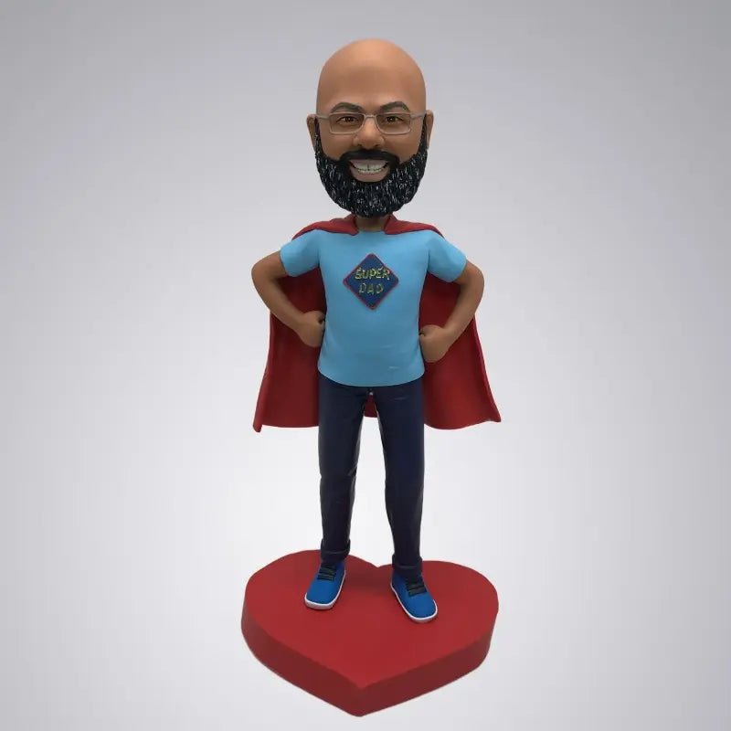 Single Male Bobblehead Super Dad Gift With Superman Costume For Him - Yoolea Bobblehead Gifts