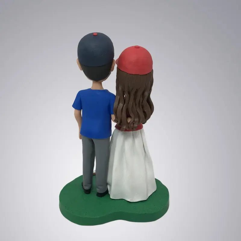 Young Couple Playing Baseball Custom Personalized Bobblehead - Yoolea Bobblehead Gifts